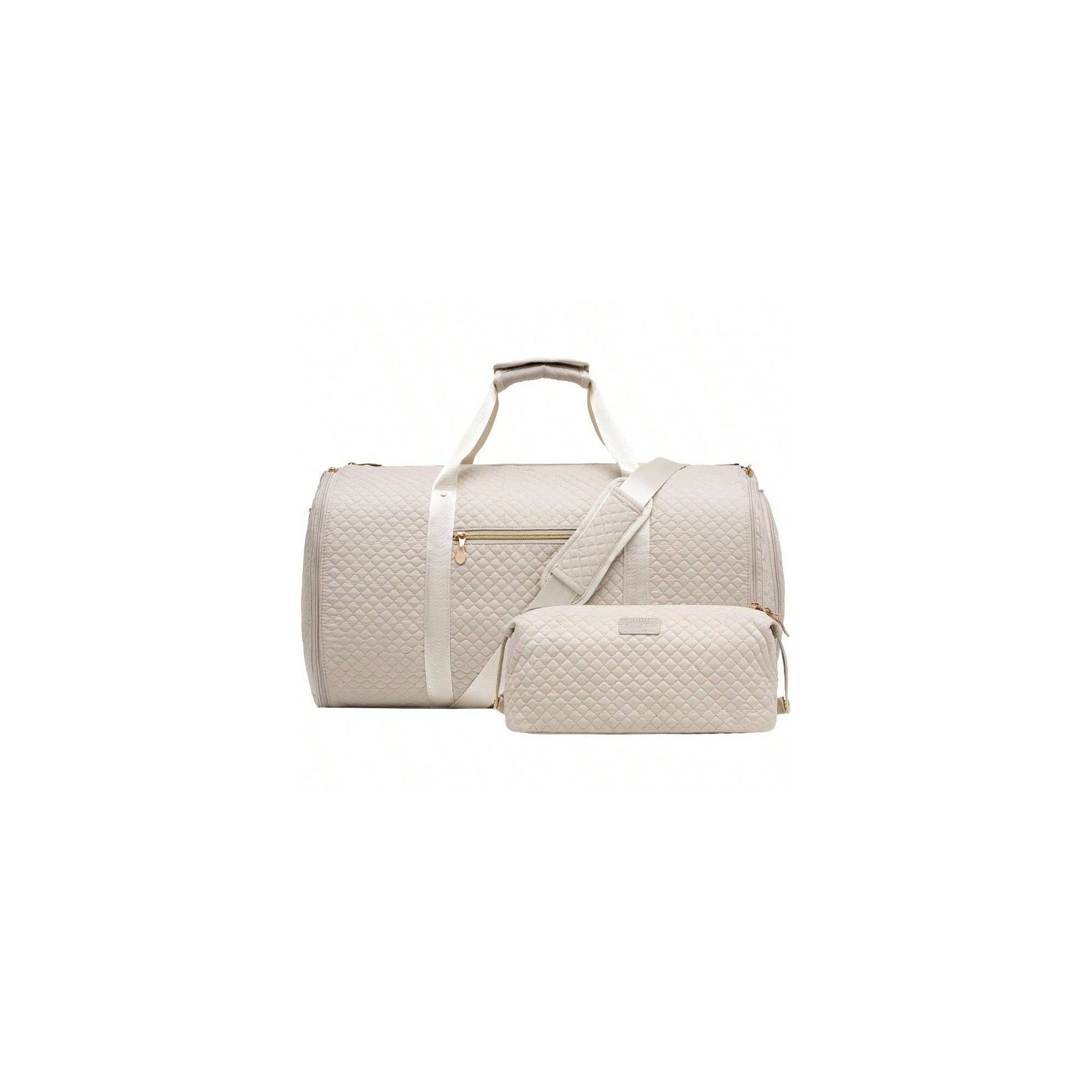 2-in-1 Convertible Travel Bag: Hanging Garment Duffel with Shoe Pocket & Shoulder Strap. White Carry-On Weekender White Standard
