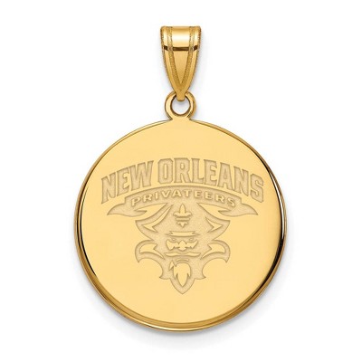 Black Bow Jewelry 10k Yellow Gold New Orleans Privateers NCAA Large Pendant