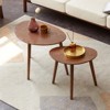 FONTOI Pebble Shaped Coffee Table, Low Table, Side Table with Anti-Abrasion Feet for Living Room Bedroom Office, Brown, 22.83"*15.75"*33.46" - 4 of 4