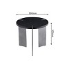 Round Coffee Table with Metal Base,Small Side Table for Living Room or Bedroom,Modern Accent Table - The Pop Home - 3 of 4