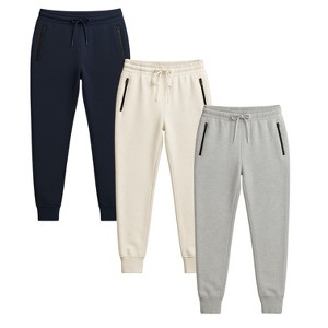 3 Pack Ultra Soft Womens Joggers with Zip Pockets - 1 of 4