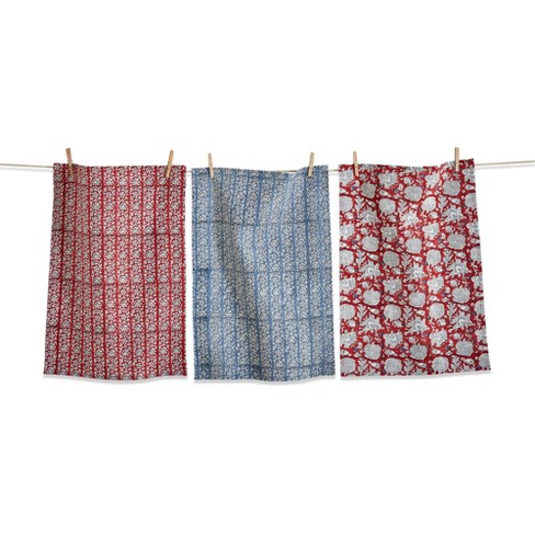 3 Piece Kitchen Linen Set - Red Colour Printed