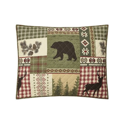 King Size Red and Green Cotton Reversible Quilt Set