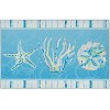 Olivia’s Home Turquoise Sea Doormat – 22"× 32" Indoor Polyester Mat with Suede‑Feel & Coastal Shell Wave Design - 2 of 3