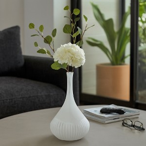 Minimalist Glass Bottle Vase for Living Room Decor - Decorative Home Accent for Bedroom Accent, Office Styling, and Table Decor - White - 1 of 4