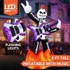 Joyfy 6 FT Halloween Inflatable Outdoor Decoration, Skeleton Plays Guitar Inflatable with Music and LED Lights for Halloween Yard Garden Lawn Decor - 3 of 4