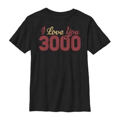 Boy's Marvel Iron Man Love 3000 Script T-shirt - Black - X Small : Target