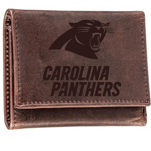 Evergreen NFL Carolina Panthers Brown Leather Trifold Wallet Officially Licensed with Gift Box - 1 of 1