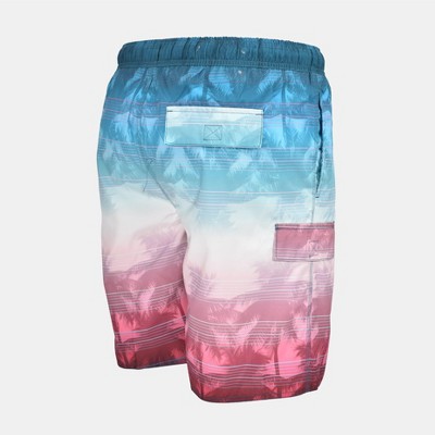 Мужские брюки U.S. Apparel Men's Palm Reflection Swim Trunks | Aqua Strawberry Medium — фото 2