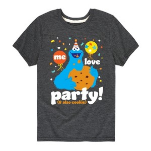 Boys' - Sesame Street - Me Love Party Cookie Monster Short Sleeve Graphic T-Shirt - 1 of 4