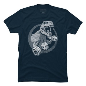 Men's Design By Humans T-Rex Can Lift Dumbells By Snazzygaz T-Shirt - 1 of 4