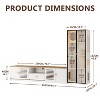ATJafurn 98.4" White TV Stand and Cat Cabinet, 2-in-1Wooden Entertainment Center and Cat Climbing Furniture with Storage and Drawer for Living Room - 4 of 4