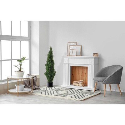 36" Cedar Boxwood Artificial Plant in Black Pot (2 Pack)