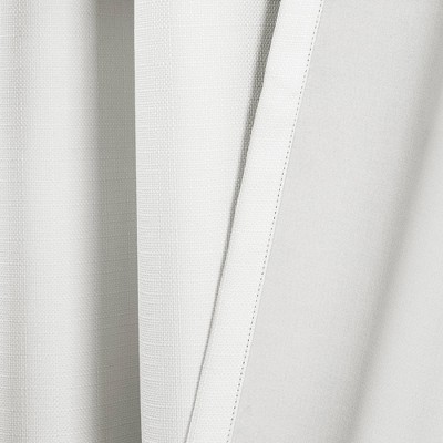 White Faux Linen Blackout Grommet Window Curtain Panel 52" x 84"
