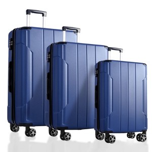 Hrinhom 3-Piece Luggage Sets,Hard Shell ABS Suitcases with Double Spinner TSA Lock (20"/24"/28") - 1 of 4