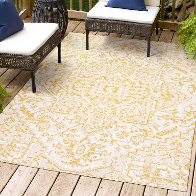 JONATHAN Y Estrella Bohemian Medallion Textured Weave Indoor/Outdoor Area Rug