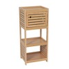 Evideco French Home Goods Compact Bathroom Storage Cabinet with Open Shelves and Vented Door, Natural - Trinidad Collection - 2 of 4