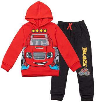 Blaze and the Monster Machines Toddler Boys Fleece Pullover Hoodie & Pants Set Red/Black 