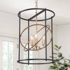 LNC Mania 3-Lights 14" Modern Cylinder Pendant  Lights, Gold/Black - 2 of 4