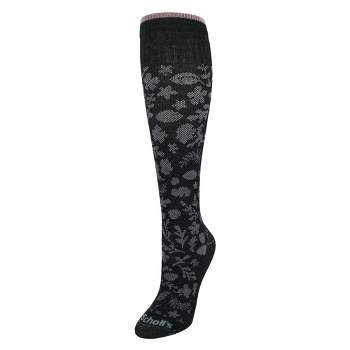 Dr Scholls Women's Lace Floral Pattern Fashion Compression Knee High Socks