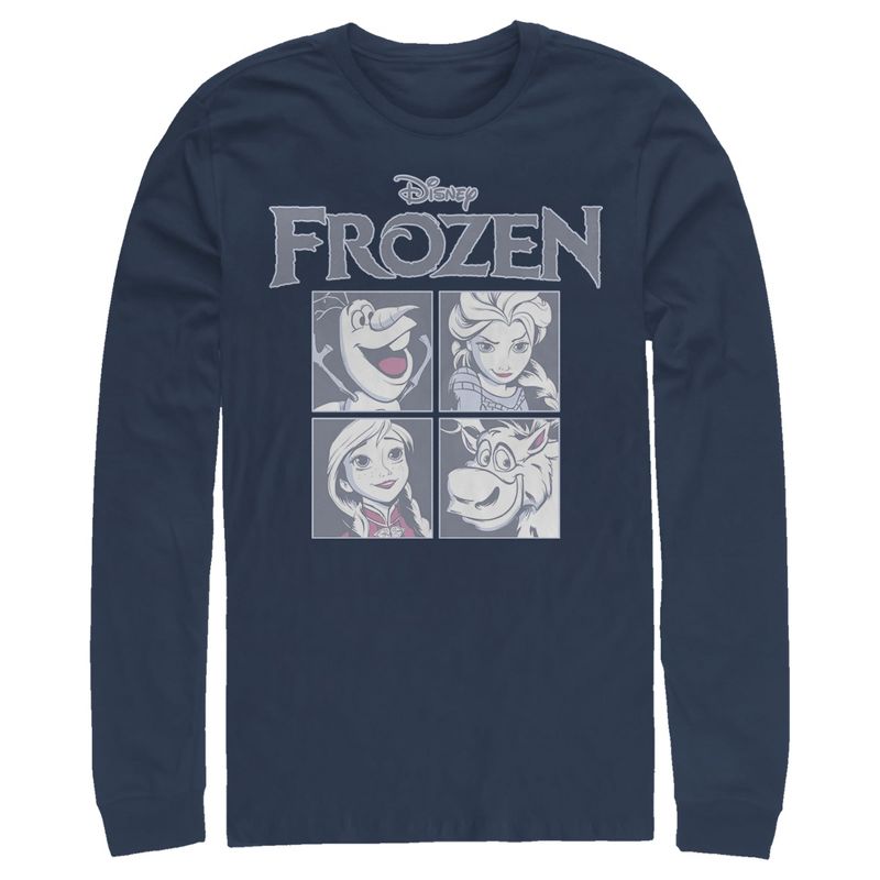 Men's Frozen Character Squares Long Sleeve Shirt, 1 of 4
