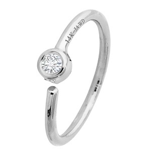 Jewelry Avalanche 20G 14K Gold Diamond Nose Hoop Ring, Bezel Set, 8mm Twist-open - 1 of 4