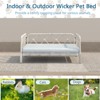 VisioGear Pet Bed, Rattan Dog Sofa Bed for Outdoor Indoor, Grey, 25"*19.1"*11" - 2 of 4