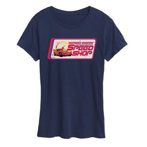 Women's - Disney - Lightning McQueen Speed Shop Short Sleeve Graphic T-Shirt - 1 of 4