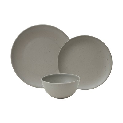 12pc Melamine Bryce Dinnerware Set Gray - 222 Fifth