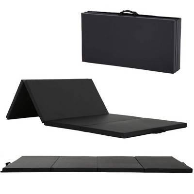 FDW Yoga Arts Mat Gymnastics Mat Wrestling Mat Tumbling Mat Gym Mat Folding Gymnastic Mat Thick PU Leather Exercise Mat for Tumbling Stretching