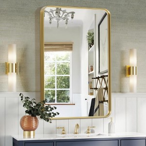 Aluminum Alloy Rounded Rectangular Imitation Electroplated Hanging Mirror 102 * 76 * 5cm (Deep Mirror) - 1 of 4