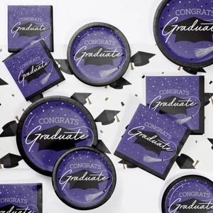 Creative Converting Graduate School Spirit Purple Tableware Kit 18ct - 1 of 4