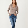 Anna-Kaci Women's Long Sleeve Ribbed Knit Top with Collared V-Neck and Chest Pocket - 3 of 4
