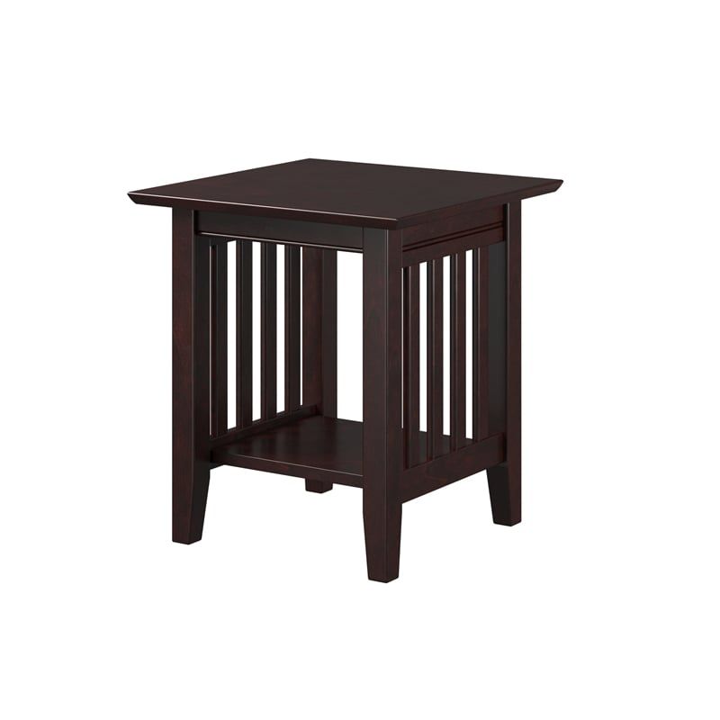 AFI Mission Solid Wood Modern End Table (Set of 2) in Espresso, 3 of 8