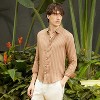 Campus Sutra Men Men's Tan Brown Halo Striped Shirt - 3 of 4