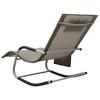 vidaXL Sun Lounger Black and Grey Textilene, Powder-Coated Steel Standard - Taupe and Gray - 4 of 4