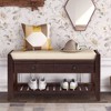 NicBex Storage Bench with  Cushioned Seat ,Classic Shoe Bench with Drawers for Living Room,Entryway - 2 of 4