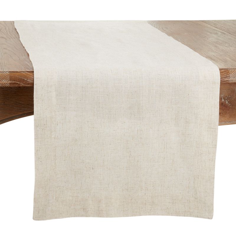 Saro Lifestyle Table Runner With Plain Hemstitched Design, 1 of 4