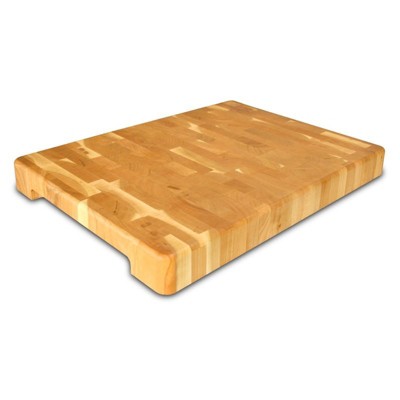 Wood Contemporary End Grain Cutting Board in Birch Brown-Pemberly Row