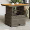 vidaXL Patio Table Gray 31.5 In.x31.5 In.x28 In. Poly Rattan and Acacia Wood - 2 of 4