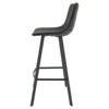LeisureMod Elland Bar Stool in Leather Upholstery - Modern Counter Height Stool with Iron Legs and Footrest for Kitchen, Bar, and Pub, Set of 2 - 4 of 4