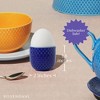 DANMARK LYNGBY Porcelain Egg Cup - Ceramic Holder for Soft Boiled Eggs - Decorative Breakfast Server - Cute & Colorful Egg Cups (Dark Blue) - 4 of 4