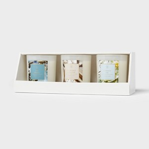 3pk Votive Candle Gift Set - Jade Waters and Rainwater Lily and Fresh Linen and Sea Salt - Threshold™ - 1 of 3
