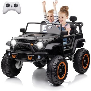 Black 24V 2 Seater Ride On Car, Electric Truck for Big Kids Ages 3-8, Ride On Toy with 5.5MPH Max Speed, Remote Control - 1 of 4