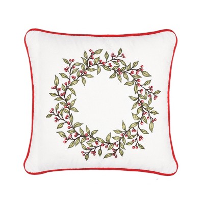 C&F Home 16" x 16" Berry Garland Embroidered Pillow