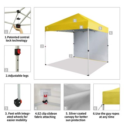 Beige 8x8 Pop Up Canopy Tent with Side Wall
