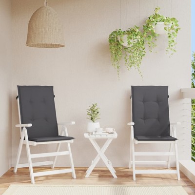 vidaXL Highback Chair Cushion Set of 2 Anthracite 100% Polyester