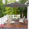 Tangkula 10FT Wooden Market Table Umbrella Pulley Sunshade Canopy w/8 Bamboo Ribs - 2 of 4