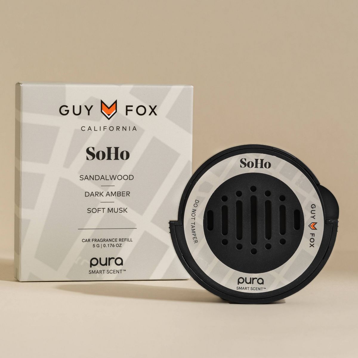 Pura Guy Fox SoHo Car Fragrance Refill: Amber & Musk Aroma, Vehicle Diffuser-Compatible - thumbnail 3