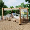 GustoWave Patio 10x13 Ft Wood-Grain Post Pergola Gazebo for Backyard Garden Porch - 3 of 4